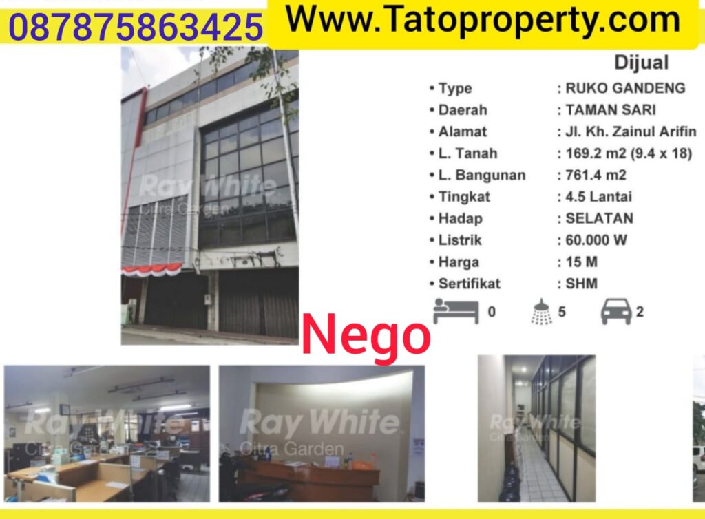 Jual Ruko Ketapang Indah 2 gandeng 9.5x18m Kpr Tatoproperty